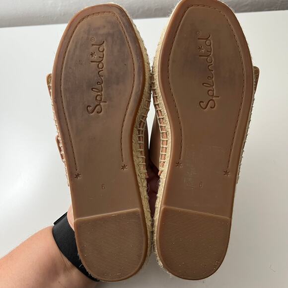 Splendid Blake Buckle Espadrille Leather Slide Sandals Size 6 Coastal Casual - Picture 7 of 10